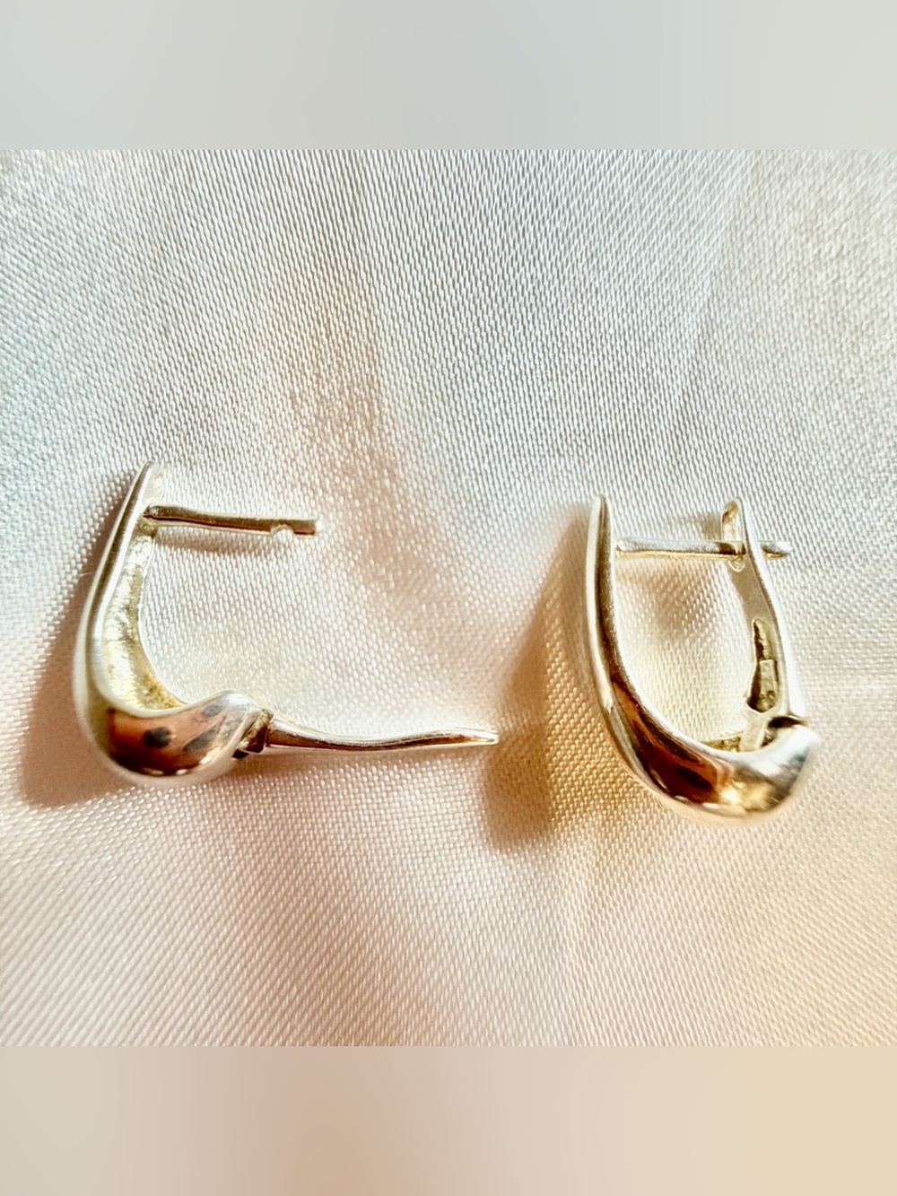 Polished Gold-Tone Sculpted Hoop Earrings for Women